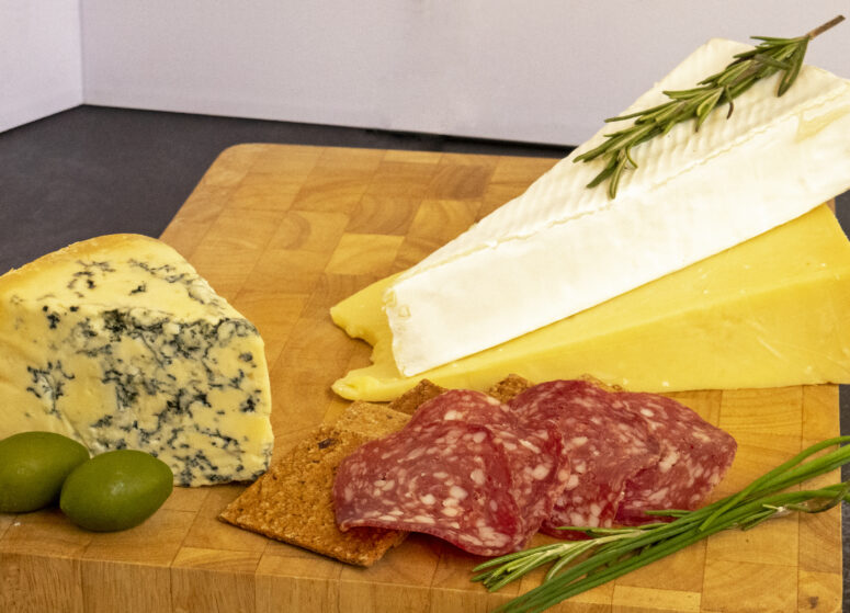 A selection of cheese and sliced meat from the deli