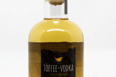 Kin Toffee Vodka 200ml on a white background